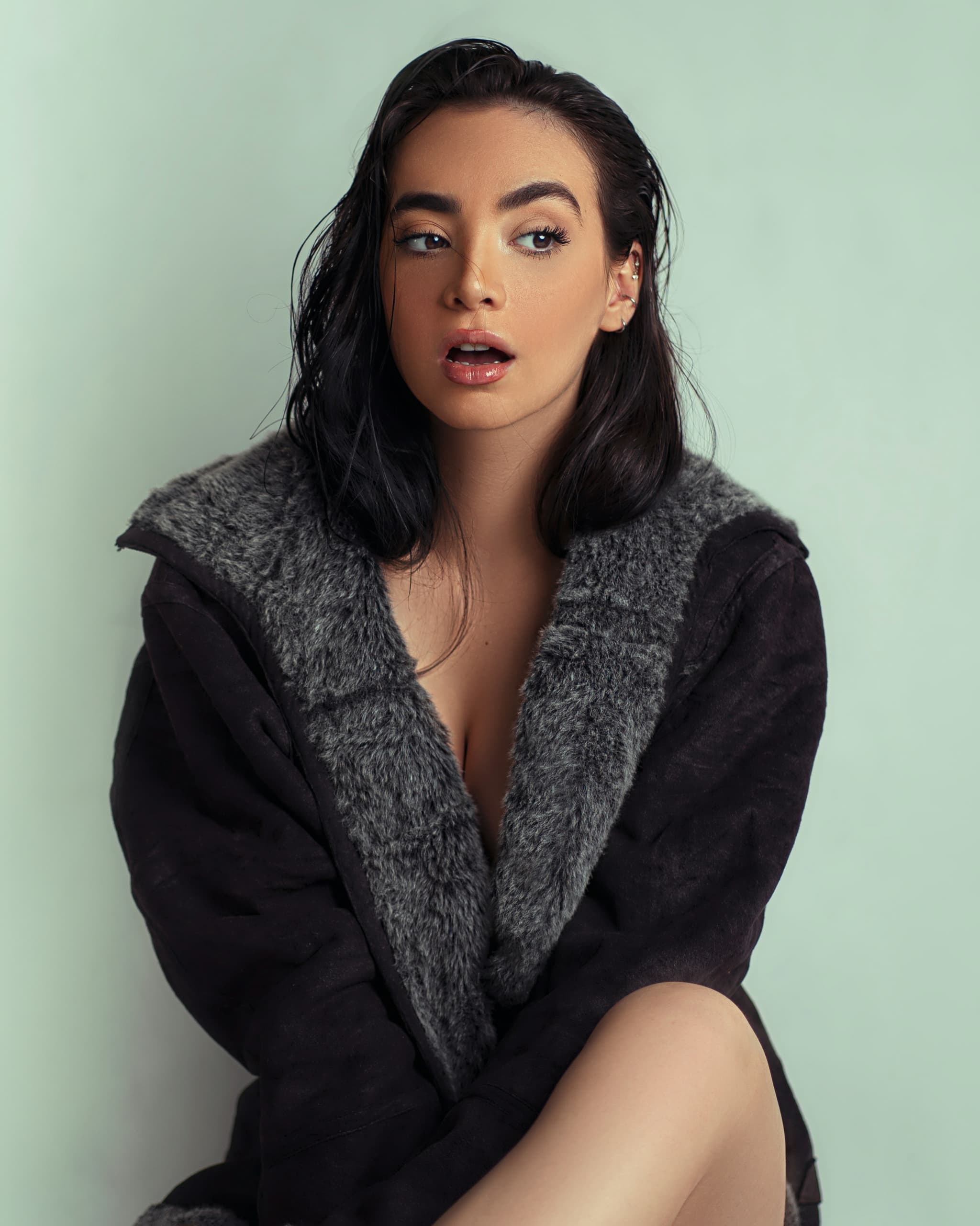 Oversized Shearling Suede Coat